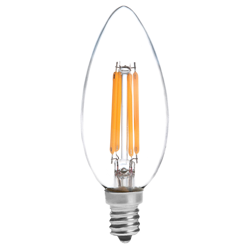 B10 E12 4W LED Vintage Antique Filament Light Bulb, 40W Equivalent, 4-Pack, AC100-130V or 220-240V B10 E12 4W LED Vintage Antique Filament Light Bulb, 40W Equivalent, 4-Pack, AC100-130V or 220-240V